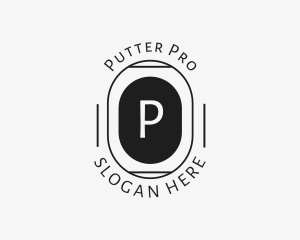 Minimalist Hipster Oval logo design