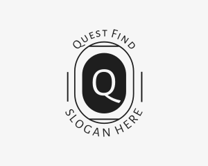 Minimalist Hipster Oval logo design