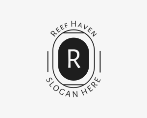 Minimalist Hipster Oval logo design