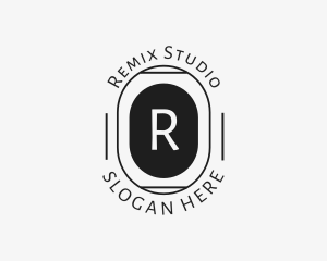 Minimalist Hipster Oval logo design