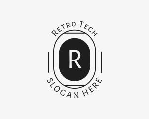 Minimalist Hipster Oval logo design