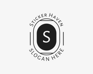 Minimalist Hipster Oval logo design