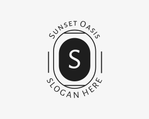 Minimalist Hipster Oval logo design