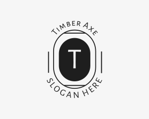 Minimalist Hipster Oval logo design