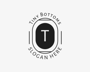 Minimalist Hipster Oval logo design