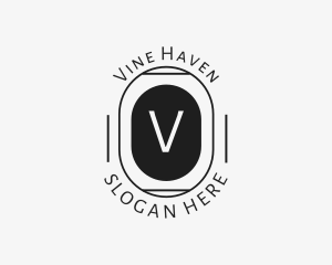 Minimalist Hipster Oval logo design