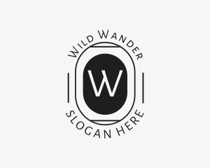 Minimalist Hipster Oval logo design