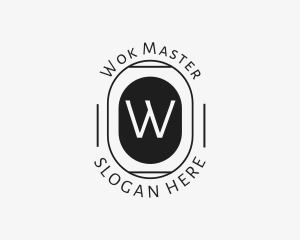 Minimalist Hipster Oval logo design