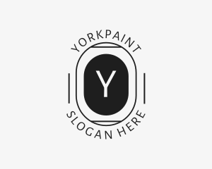 Minimalist Hipster Oval logo design