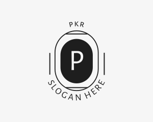 Minimalist Hipster Oval logo design