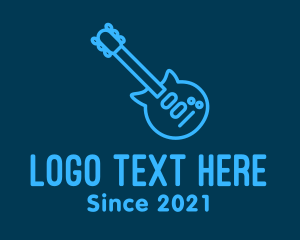 Rock Band - Blue Electric Guitar logo design