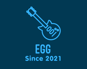 Rockstar - Blue Electric Guitar logo design