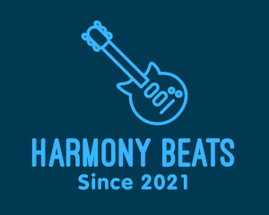 Blue Electric Guitar  logo design