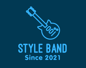 Blue Electric Guitar  logo design