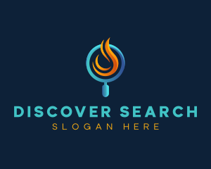 Search Fire Magnifying Glass logo design