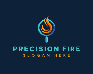 Search Fire Magnifying Glass logo design