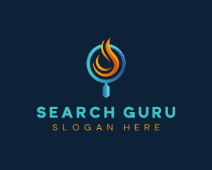 Search Fire Magnifying Glass logo design