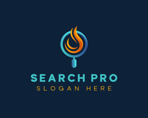 Search - Search Fire Magnifying Glass logo design