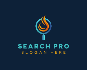 Search Fire Magnifying Glass logo design