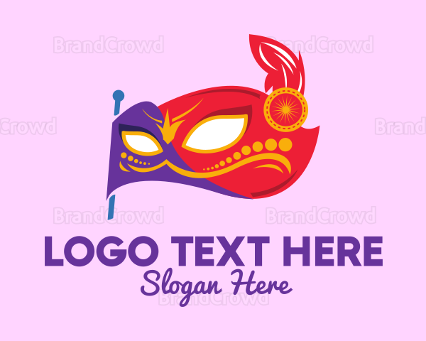 Colorful Festive Flag Mask Logo