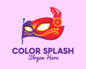 Colorful Festive Flag Mask logo design