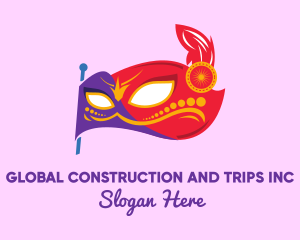 Carnival - Colorful Festive Flag Mask logo design