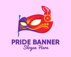 Colorful Festive Flag Mask logo design