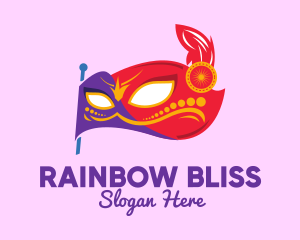 Lgbtq - Colorful Festive Flag Mask logo design