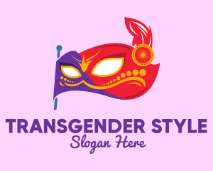 Colorful Festive Flag Mask logo design