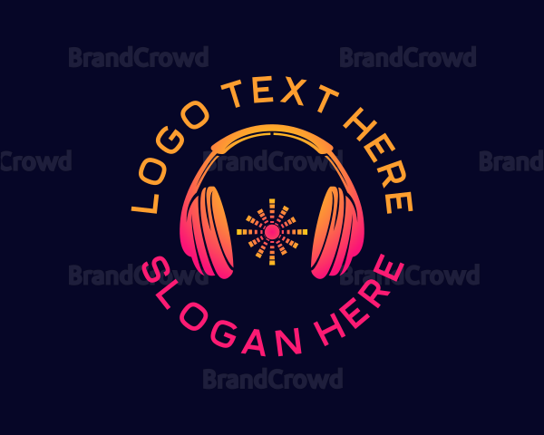 Headphones Music Recording Logo