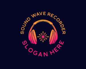 Headphones Music Recording logo design