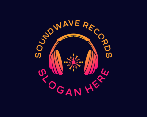 Headphones Music Recording logo design