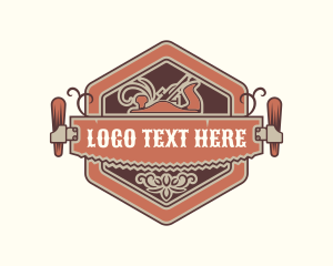 Woodcarving - Woodworker Lumber Saw logo design
