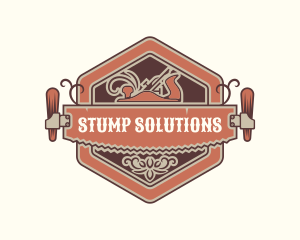 Stump - Woodworker Lumber Saw logo design