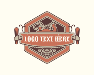 Woodworker Lumber Saw Logo