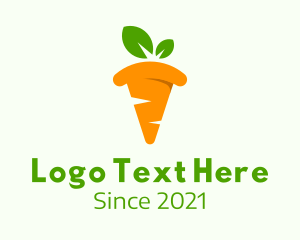 Hungry - Carrot Pizza Slice logo design