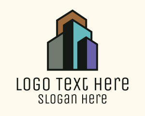 Retail Space - Minimalist Real Estate Building logo design