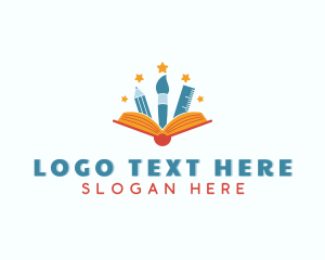 Childcare - Learning Art Book logo design