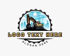 Heavy Duty - Digging Machine Excavator logo design