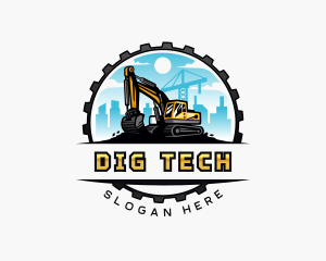 Digging Machine Excavator logo design