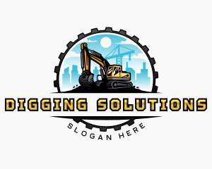 Digging Machine Excavator logo design