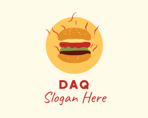 Hot Burger Sandwich Logo