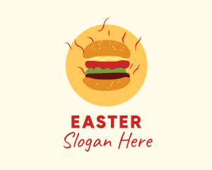 Hamburger - Hot Burger Sandwich logo design