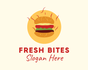 Sandwich - Hot Burger Sandwich logo design