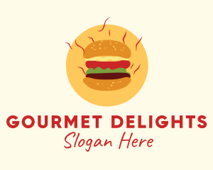 Hot Burger Sandwich logo design