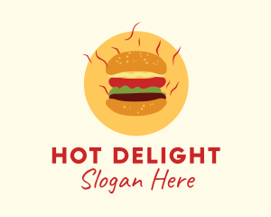 Hot Burger Sandwich logo design