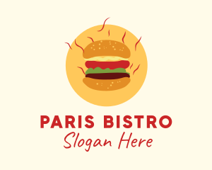 Hot Burger Sandwich logo design