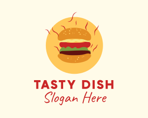 Hot Burger Sandwich logo design