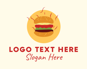 Burger Restaurant - Hot Burger Sandwich logo design