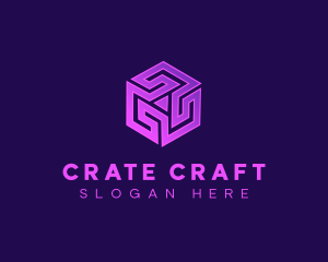 Crate - Digital Cube Technology logo design
